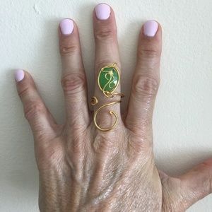 Gold pl ring, adjustable size